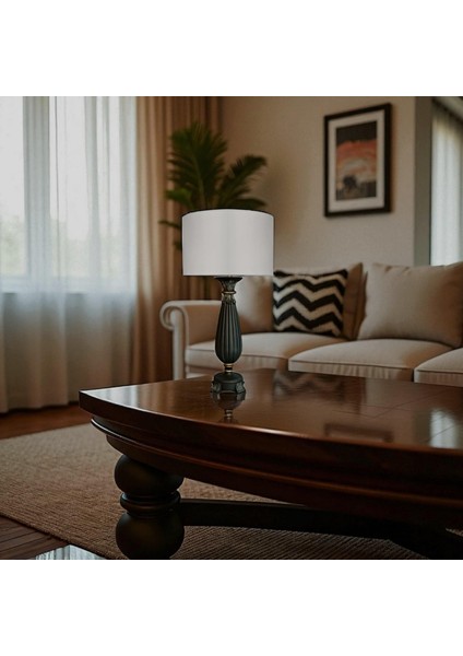 Lourent Kabartmalı Koyu Yeşil Abajur fiyatları