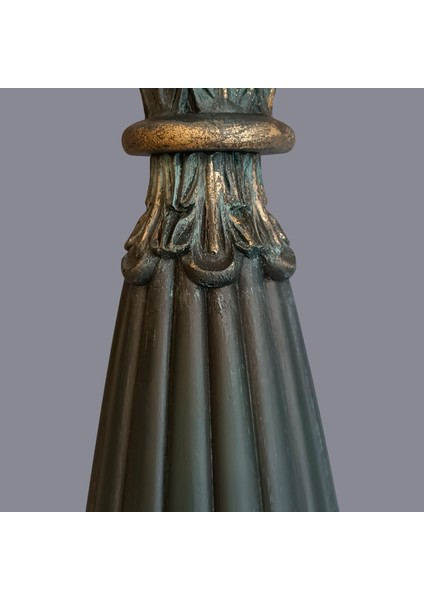 Lourent Kabartmalı Koyu Yeşil Abajur fırsatları