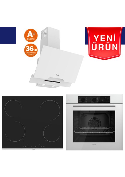 Fryart Serisi Silenart Vitroseramik Elektrikli Ankastre Set (XE63CB + Ms 261 + D064 -Sa)