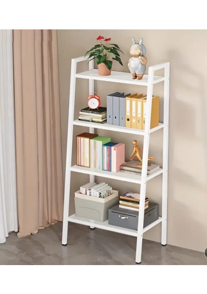 3 Katlı Merdiven Kitaplık Metal Çerçeve Açık Raf Düzenleyici Beyaz Dikey Depolama Rafı 60*110 cm modelleri