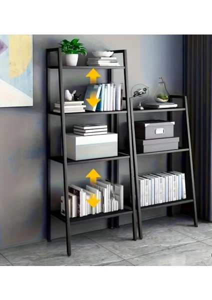 3 Katlı Merdiven Kitaplık Metal Çerçeve Açık Raf Düzenleyici Beyaz Dikey Depolama Rafı 60*110 cm indirimleri