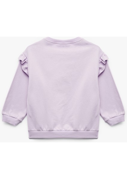 Şardonlu Uzun Kollu Bisiklet Yaka Tavşan Aplikeli Pamuklu Sweatshirt fiyatları