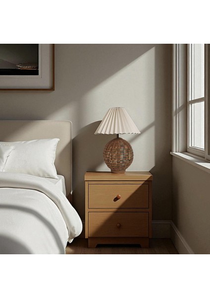 Luyida Yeşil Kahverengi Rattan Abajur fiyatları