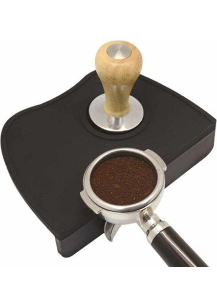 Espresso Barista Tamper Temper Tamping Mat Düz Taban Siyah Silikon