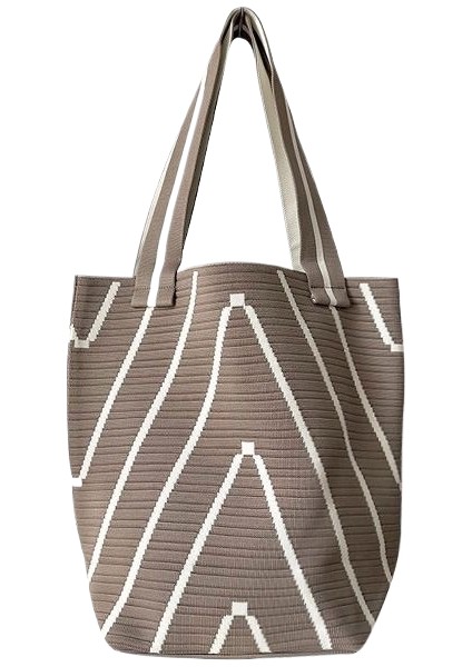 Dalgalı Örgü Alışveriş Büyük Kapasiteli Omuz Çantası (Yurt Dışından)