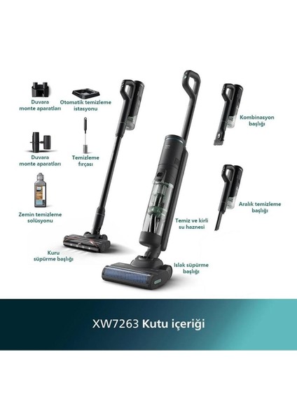 Aquatrio Premium 7000 Kablosuz Dikey Süpürge – 3’ü 1 Arada Süpürme ve paspas fiyatları