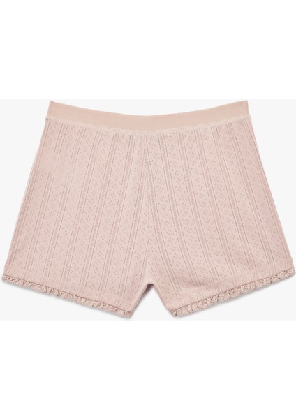 Dantelli Detaylı Rahat Kalıp Pamuklu Şort Pijama Altı fiyatları