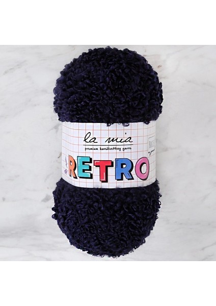 La Mia Retro Lacivert El Örgü Ipi - LM5301