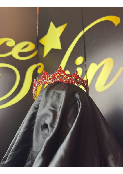 Üst Kalite Kristal Zirkon Taş Abiye Gelin Taç