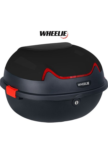 XT11-B 28 Litre Motosiklet Arka Çanta Siyah Parlak Su Geçirmez ABS Top Case Çift Kilitleme Üniversal