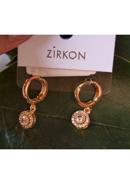 Gold Renk Lüks Gösterişli Figürlü Üçlü Küpe