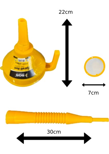 41CM Sarı Roney Süzgeçli Körüklü Plastik Huni modelleri