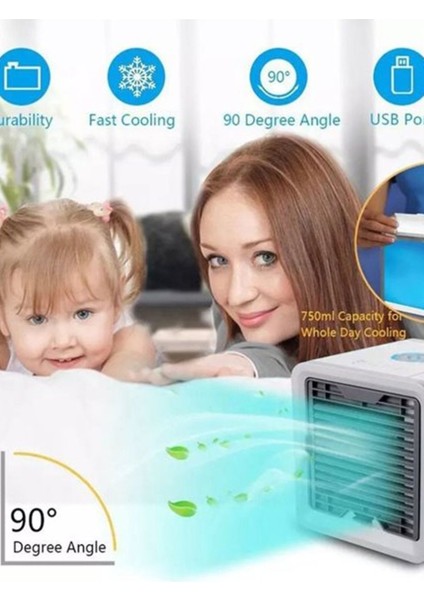 Masa Üstü Kara Fan Soğutur Nemlendirir Doğal Rüzgar Masa Üstü Soğutucu Fan fırsatları