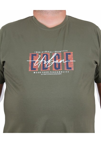 Erkek Büyük Beden Sıfır Yaka Tişört Edge 25190 Hakı fiyatları