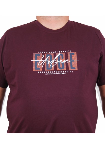 Erkek Büyük Beden Sıfır Yaka Tişört Edge 25190 Murdum fiyatları