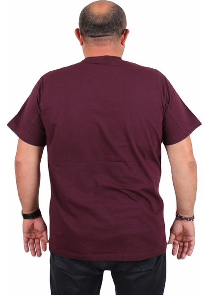 Erkek Büyük Beden Sıfır Yaka Tişört Dream 25183 Murdum modelleri