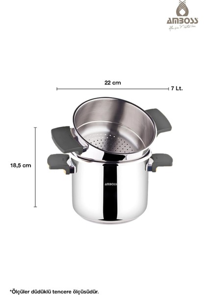 Cook Master 7 Parça Çok Fonksiyonlu Paslanmaz Çelik Buharlı Düdüklü Tencere Seti - Siyah modelleri