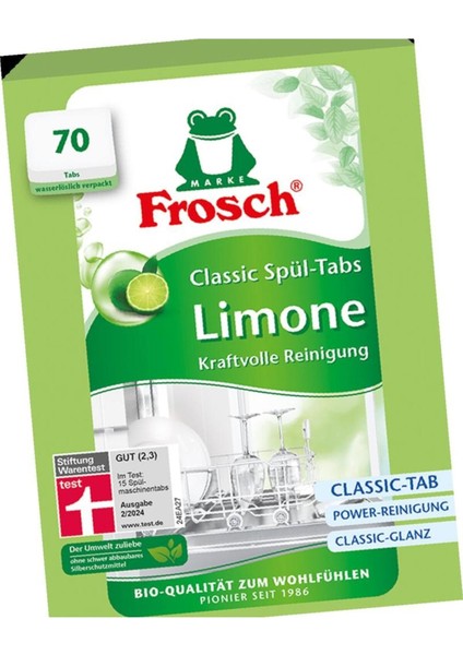 Classic Yeşil Limon Bulaşık Makinesi Tabletleri – 70 Adet, Soda Gücü, Vegan indirimleri