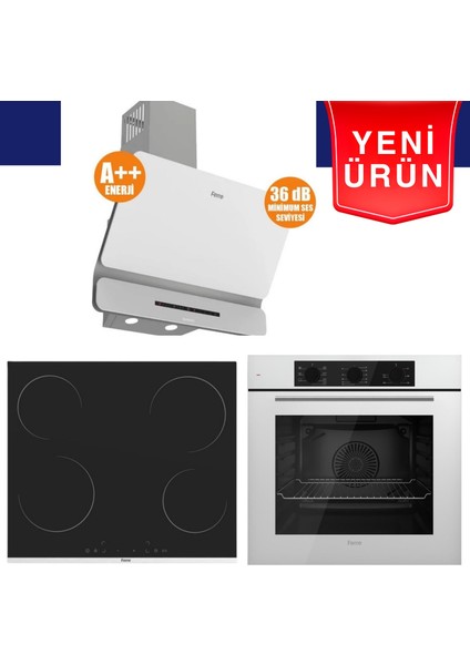 Fryart Serisi Silenart Vitroseramik Elektrikli Ankastre Set (XE63CB + Ms 261 + D081-SA)