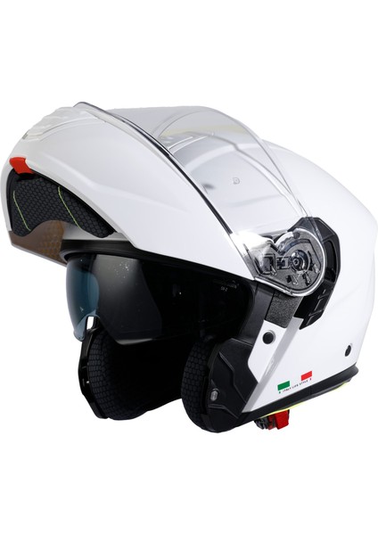917 Beyaz Çene Açılır Kask