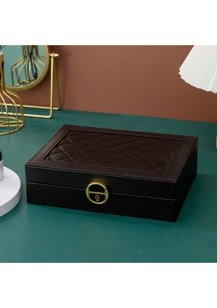 Mücevher Kutusu Organizer Düzenleyici Beyaz Kutusu Anahtarlı Kolye Küpe Saat Kutusu fiyatları