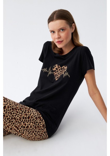 Kadın Penye Kısa Kol Pijama Takım 4128