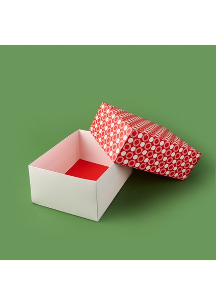 Deco Puantiyeli Hediye Kutusu - Kırmızı - 36X26X15 cm fırsatları