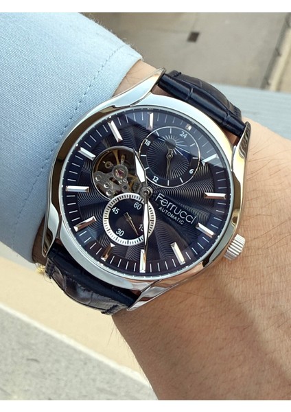 Otomatik Lacivert Deri Kordon Erkek Kol Saati fiyatları