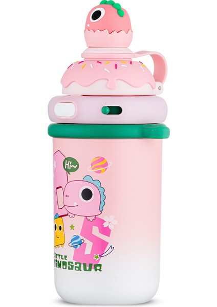 Baby Dinazor Termos Pembe 450 ml