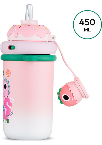 Baby Dinazor Termos Pembe 450 ml