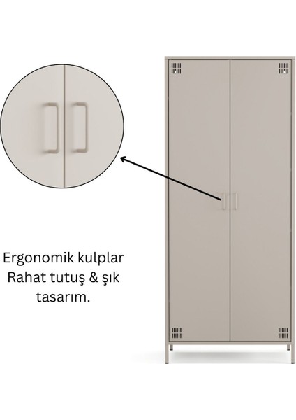 Pera Metal Elbise Dolabı, Soyunma Dolabı, Iki Kapılı, 80,50 x 50 x 189,50 cm indirimleri
