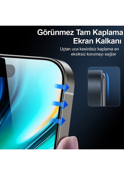 iPhone 16 Pro Max Uyumlu Full Seri Ekran Koruyucu Kırılmaz Cam Ekran Koruyucu + Kolay Uygulama Aparatı Tam Uyumlu fırsatları