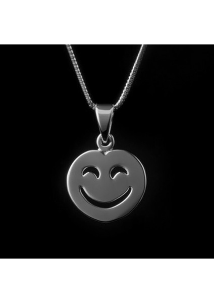 925 Ayar gümüş kolye gülen yüz SM8063