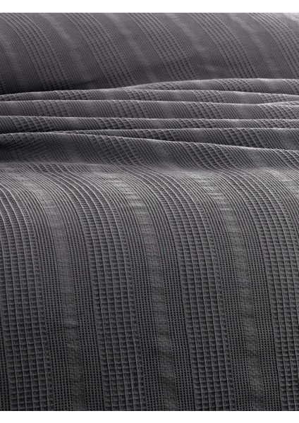 Tek Kişilik Waffle Pike 160X230CM, %100 Pamuk, Petek Tasarım,, Antrasit fiyatları