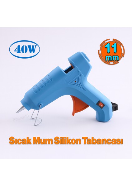 11 mm 40W Sıcak Ince Mum Silikon Tabancası 190°C Hızlı Isınan Güçlü Yapıştırıcı Tabanca Ergonomik