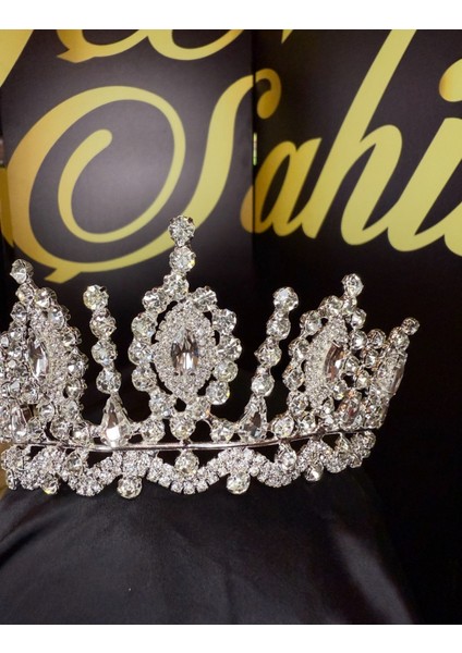 Büyük Üst Kalite Lüks Kristal Zirkon Taşlı Taç fırsatları