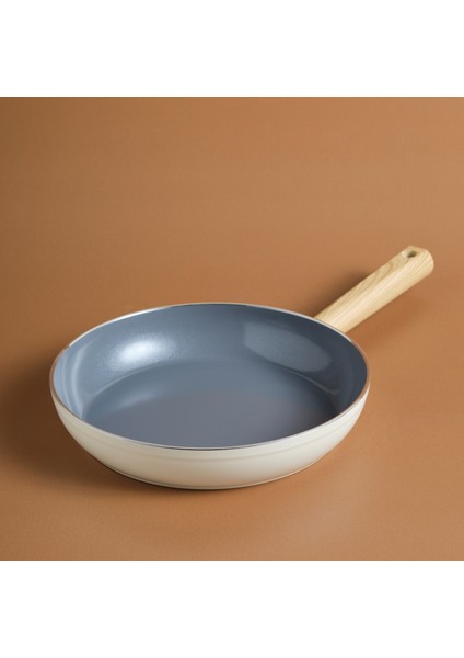 Swiss Crystal Krem Renk Düz Tava 26 cm Yapışmaz Swiss Crystal Kaplama