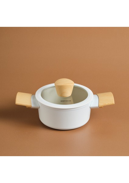 x Refika Swiss Crystal Almond Cream Indüksiyon Tabanlı Tencere 14 cm