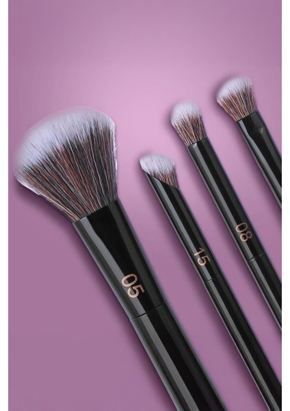 Black Gold Serisi Çantalı Makyaj Fırçası Seti 5 Parça fiyatları