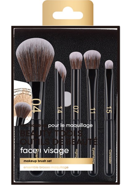 Black Gold Serisi Çantalı Makyaj Fırçası Seti 5 Parça modelleri