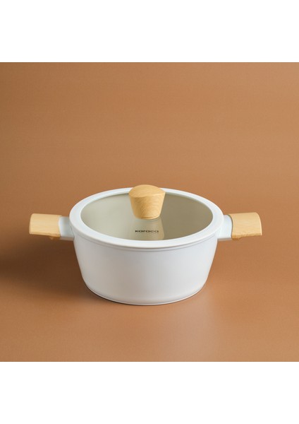 Swiss Crystal 20 cm Seramik Kaplama Derin Tencere İndüksiyon ve Fırın Kullanımına Uygun