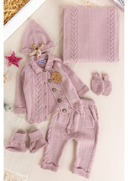 Triko Kız Bebek Hastane Çıkışı Hediyelik Bebek Seti