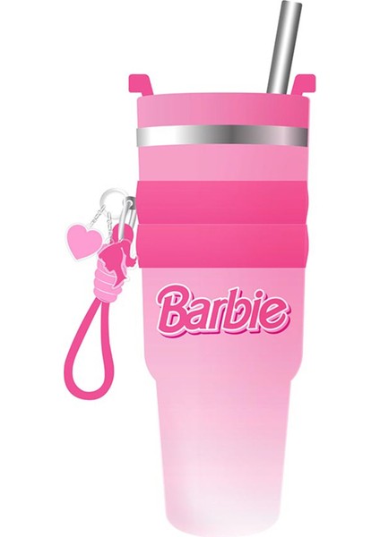 Barbie Lisanslı Çift Cidarlı Tutacaklı Pipetli Termos 900ML fırsatları