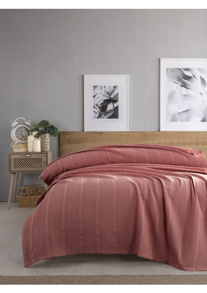 Tek Kişilik Waffle Pike 160X230CM, %100 Pamuk, Petek Tasarım, Terra