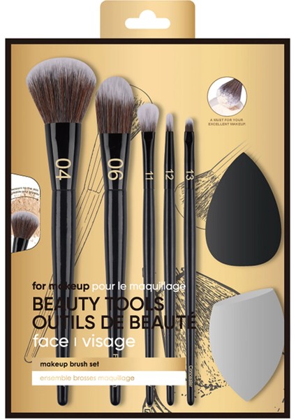 Black Gold Serisi Makyaj Fırçası ve Beauty Blender Seti modelleri