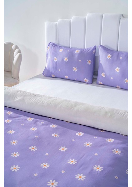 Mor Papatya Çift Kişilik Nevresim Takımı Pamuklu modelleri