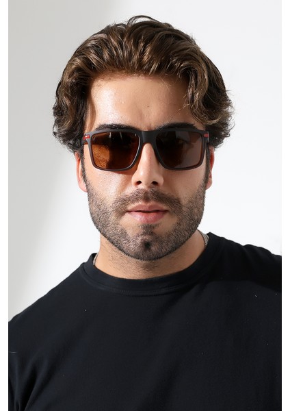 Erkek Kare Mat Kahverengi Polarize Güneş Gözlüğü 23059 C3 P M