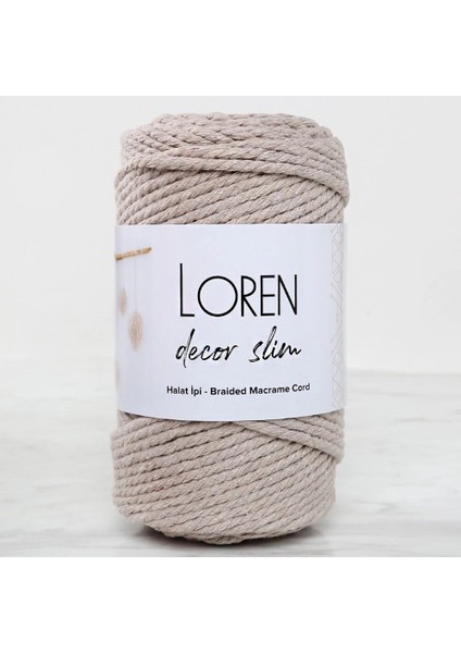Loren Decor Slim 3 Büküm Makrome Ipi Bej - L049