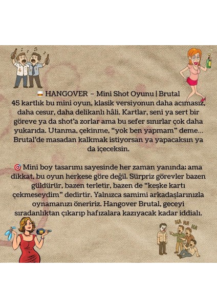 Hangover Mini Shot Oyunu | Brutal modelleri