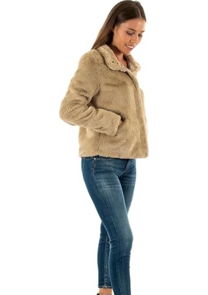 Only 15295423 Newvıda Lıfe Tuylu 2 Sus Cep Onden Cıtcıtlı Pelus Kısa Mont